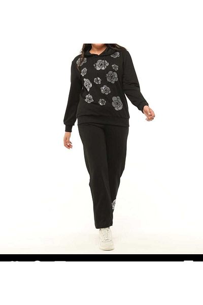 anne moda ankara Σετ αθλητικών φόρμες με λαμπερό παχύρρευστο σε μέγεθος - Λεπτό σχέδιο, εποχιακό