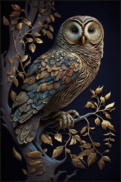 Rugs Modern Halı Animal Kara: Διακοσμητικό πλενόμενο χαλί με σχέδιο κουκουβάγ...