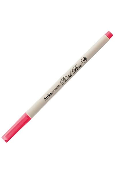 artline Artline Supreme Brush - Highlighter Pink Pen with Tip, Pack of 12