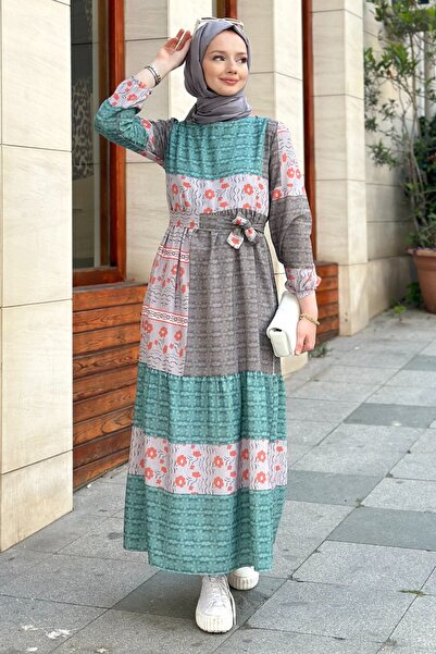 Gizce Green Linen Hermes Dress