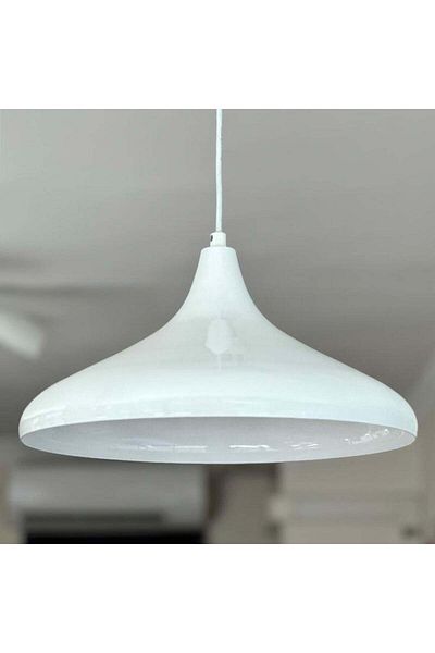 Bamyum Champion Pendelleuchte, 35cm, E27, Weiß - weiße Lampe