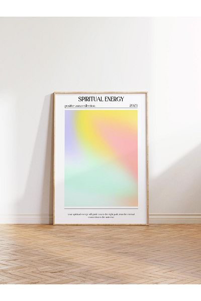 Postifull Aura Series NO:143 - Πολύχρωμη αφίσα χωρίς πλαίσιο με Spritual Energy και Angel Number