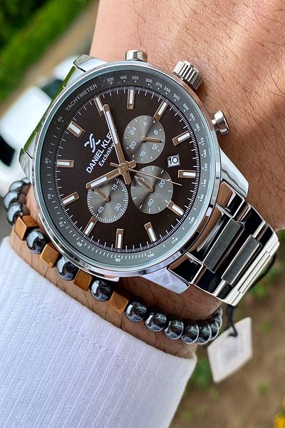 Daniel Klein Men's Wristwatch - New Season Stainless Steel Cord, 3ATM Waterproof + Bracelet Gift