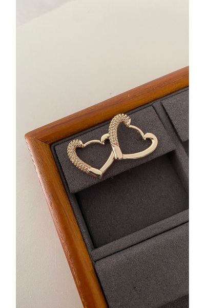 Bubbleatelier Heart earrings with Stones