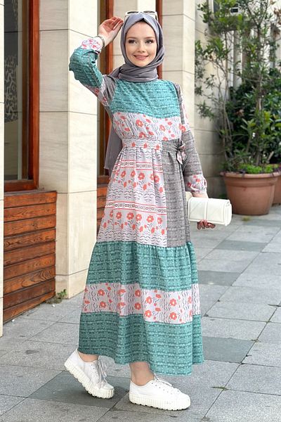 Gizce Green Linen Hermes Dress