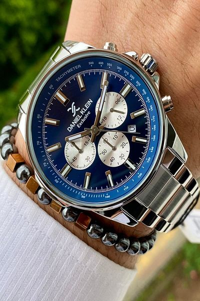 Daniel Klein Men's Wristwatch - New Season Stainless Steel Cord, 3ATM Waterproof + Bracelet Gift