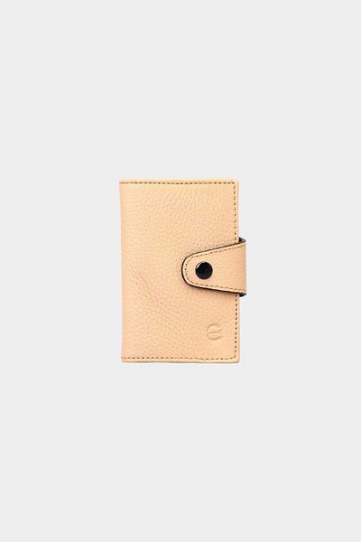 Grande 827 Camel Genuine Leather - Πορτοφόλι θήκης κάρτας ακορντεόν με κάθετα κουμπώματα