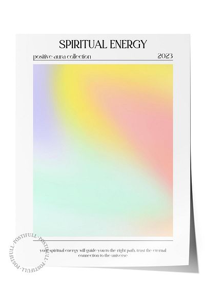 Postifull Aura Series NO:143 - Πολύχρωμη αφίσα χωρίς πλαίσιο με Spritual Energy και Angel Number