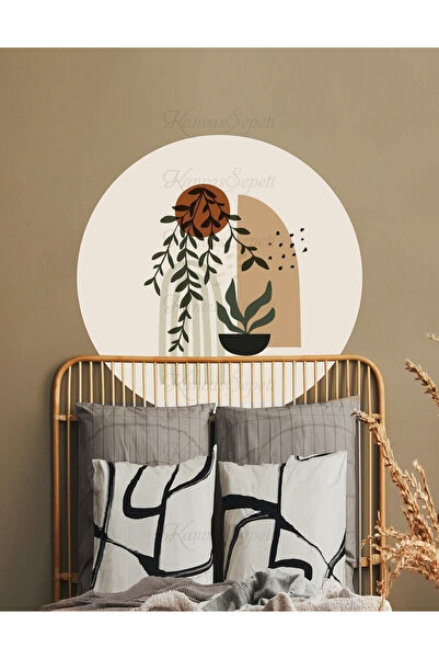 KanvasSepeti ملصق جداري على شكل قماش سميك ذاتي اللصق مزخرف بفن بوهيمي تجريدي