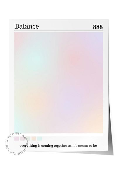 Postifull Aura Series NO:82 - Balance, Angel Number, Έγχρωμη αφίσα χωρίς πλαίσιο