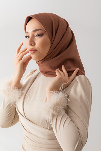 Silk Home SİLK HOME DÜZ TWİLL EŞARP 11343-52 KAHVERENGİ
