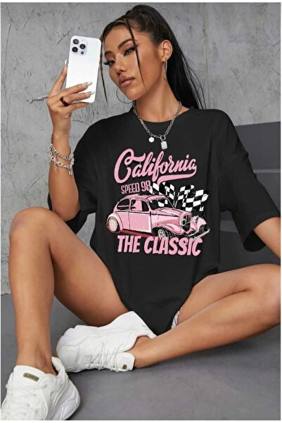 PERISENSE Tricou oversize unisex cu imprimeu California The Classic