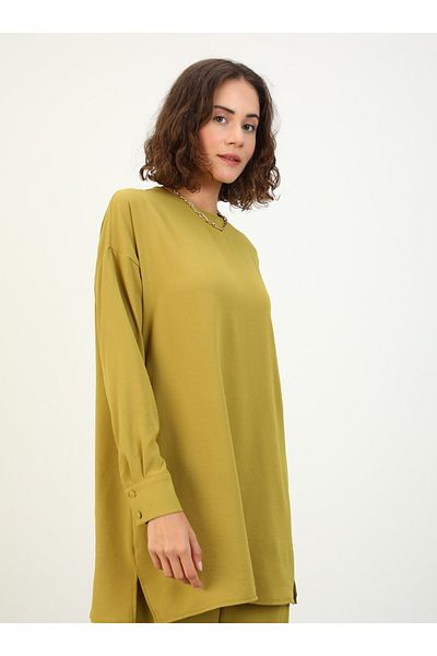Benin Aerobin Pocket Detailed Double Tunic Trousers Set - Oil Green - Benin