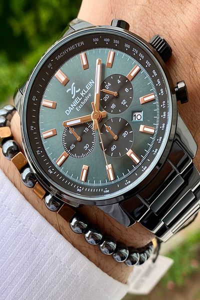 Daniel Klein Men's Wristwatch - New Season Stainless Steel Cord, 3ATM Waterproof+Bracelet