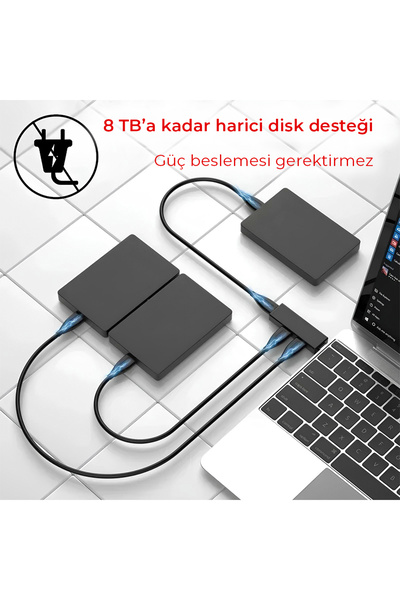 Qozie 3in1 USB 3.0 Alüminyum Yüksek Hızlı USB Çoklayıcı