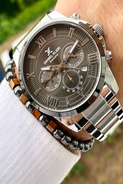 Daniel Klein Men's Wristwatch - New Season Stainless Steel Cord, 3ATM Waterproof + Bracelet Gift