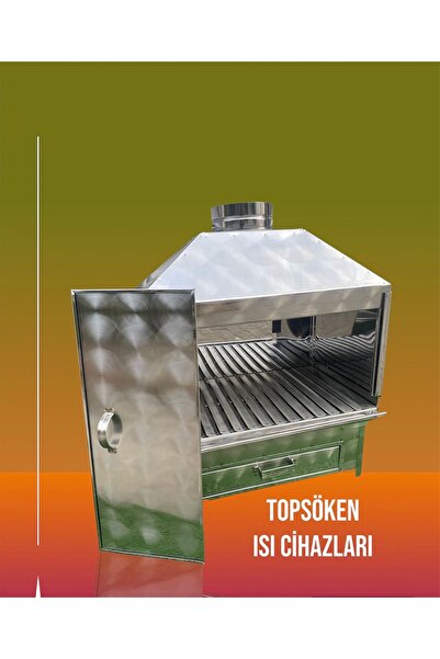 TOPSÖKEN Paslanmaz Bacalı Barbekü 35x50 Cm Kapaklı Masaüstü