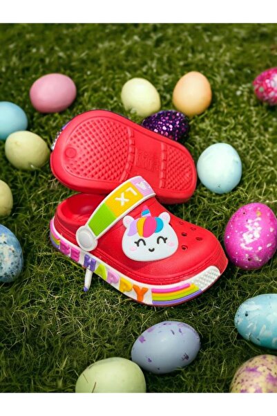 AHS Calx Red Cat Figured Children's Sandals - Non-Slip Slippers