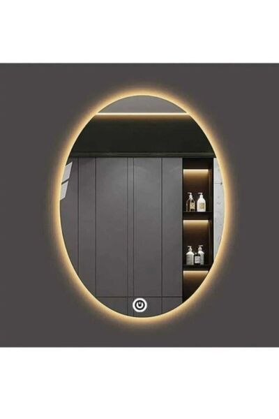 Toprak dekor 70*40 ELİPS DOKUNMATİK LEDLİ BANYO AYNASI MAKYAJ AYNASI TUVALET AYNASI