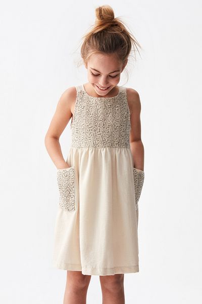 nk kids Φόρεμα Κοριτσίστικο Μυθολογικό Λινό Με Επένδυση / Κρέμα 76313