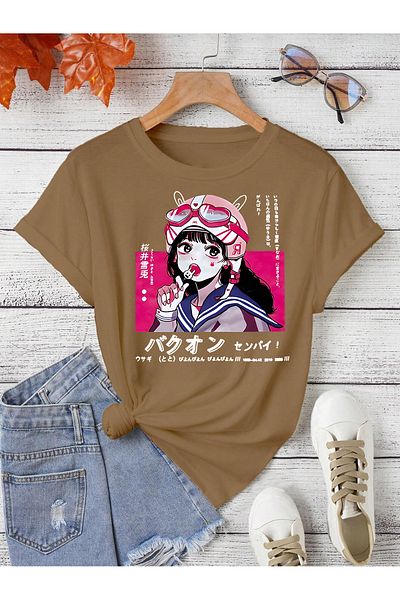 aynewmoda Голяма тениска с щампи