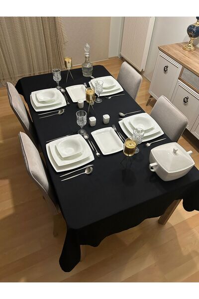 Zeren Home Meral Kurşun Collection Sıvıya Dayanıklı Pamuk Keten Dertsiz Masa ...