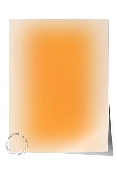 Postifull Aura Series NO:8 - Πορτοκαλί Aura και άγγελος με αριθμημένη έγχρωμη αφίσα χωρίς πλαίσιο