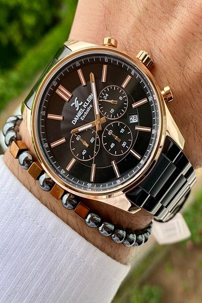 Daniel Klein Men's Wristwatch - New Season Stainless Steel Cord, 3ATM Waterproof+Bracelet
