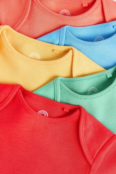Next Baby 100% Cotton 5-Piece Short Sleeve Body Set in Bright Colors