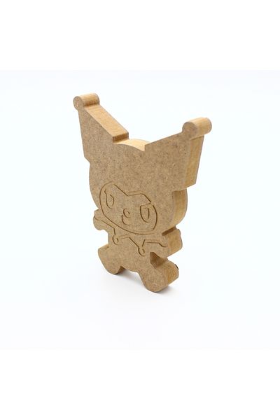 na neşeli ahşap 15 cm 18 mm Kuromi - Vertical and Paintable Raw Wooden Object. Wooden Painting Product