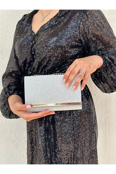 Sh Poly Βραδινό φόρεμα Çupra Silver - Clutch Clutch Bag