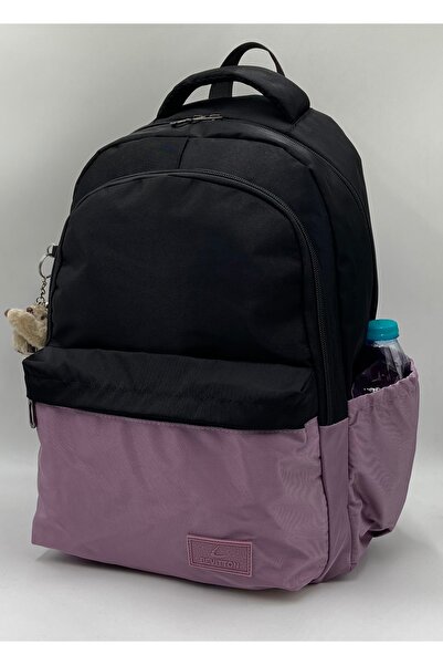 Bevitton 34100 Siyah-mürdüm Okul Çantası Suya Dayanıklı Kumaş Unixes Okul Sırt Çantası
