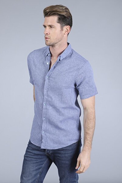 Figo Linen Men's Shirt - Short Sleeve