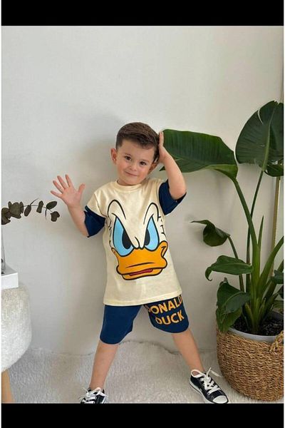 öykümgaleria Boy's Summer Shorts Bottom Top Set