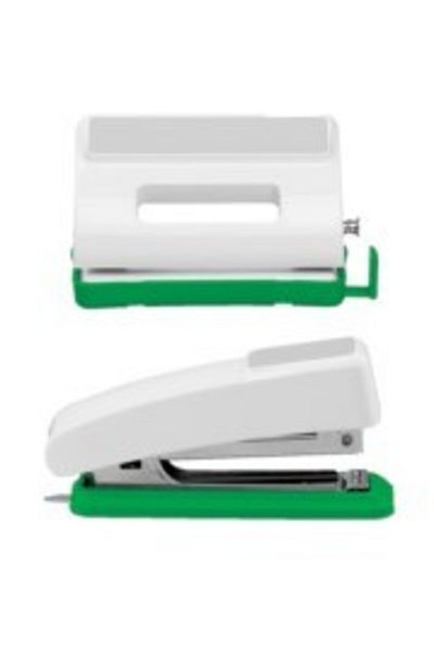 Mas Green Permium 2-Piece Office Set - Stapling Machine No:10 - Hole Punch 20 Pages