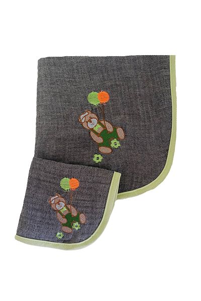 Lucy and Home 4 Layer 100% Cotton Embroidered Muslin Baby and Kids Blanket