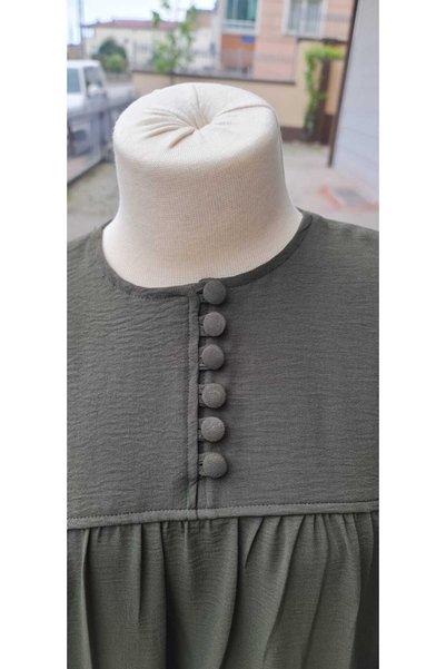 SAYUKER SHOP Army Green Ayrobin Fabric - No Inner Appearance Summer Tile Tile Dress (Women's Child Hijab)