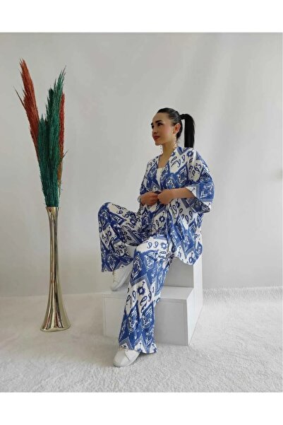 DENİKK Comfortable Patterned Double Kimono Set