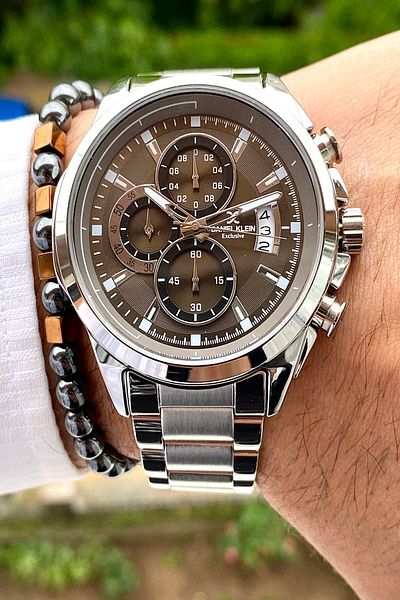Daniel Klein Men's Wristwatch - New Season Stainless Steel Cord, 3ATM Waterproof+Bracelet