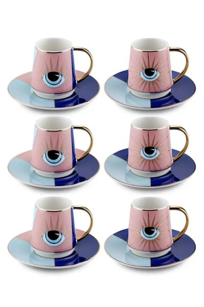 The Mia Eye Turkish Coffee Cup Set for 6 People
