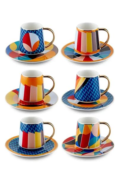 The Mia 6-Person Shapes Turkish Coffee Cup Set