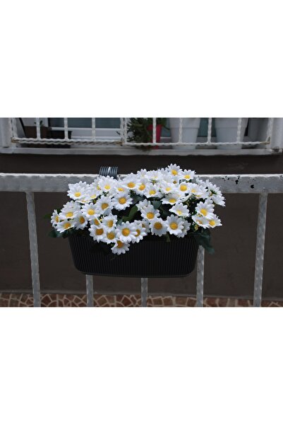 Cennet Home Papatya aranjmanı küpeşte askılı balkon saksıda yapay çiçek