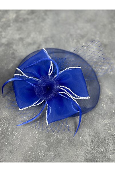 Limelia albastru cobalt Costum de mireasă - Pălărie de nuntă cu detaliu de pe...