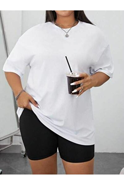 FİTGO Tricou alb premium oversize pentru femei