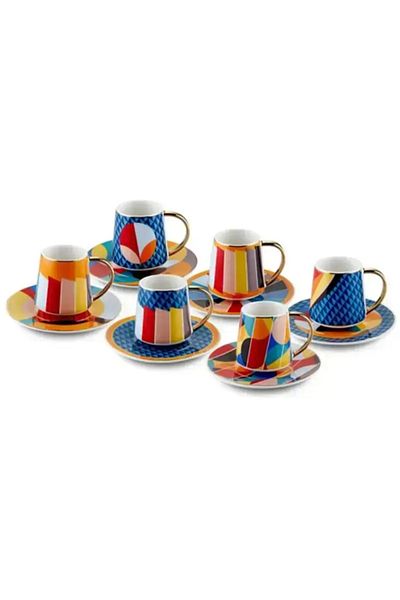 The Mia 6-Person Shapes Turkish Coffee Cup Set