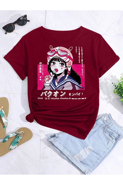 aynewmoda Голяма тениска с щампи