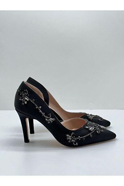 KARVENSHOES Karven 120504   Black Satin Evening Dress Shoes