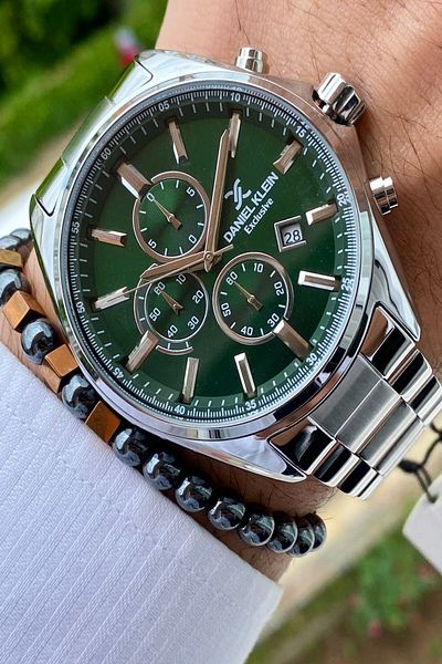 Daniel Klein Men's Wristwatch - New Season Stainless Steel Cord, 3ATM Waterproof+Bracelet