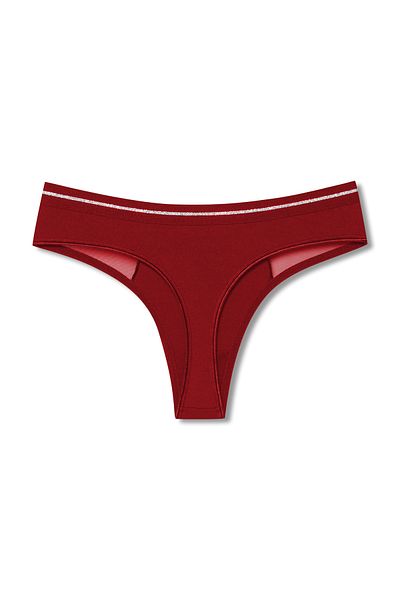 HNX Interlock Fabric Lace and Tulle Detailed Women's Thong