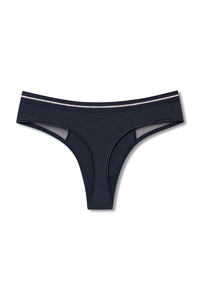 HNX Interlock Fabric Lace and Tulle Detailed Women's Thong